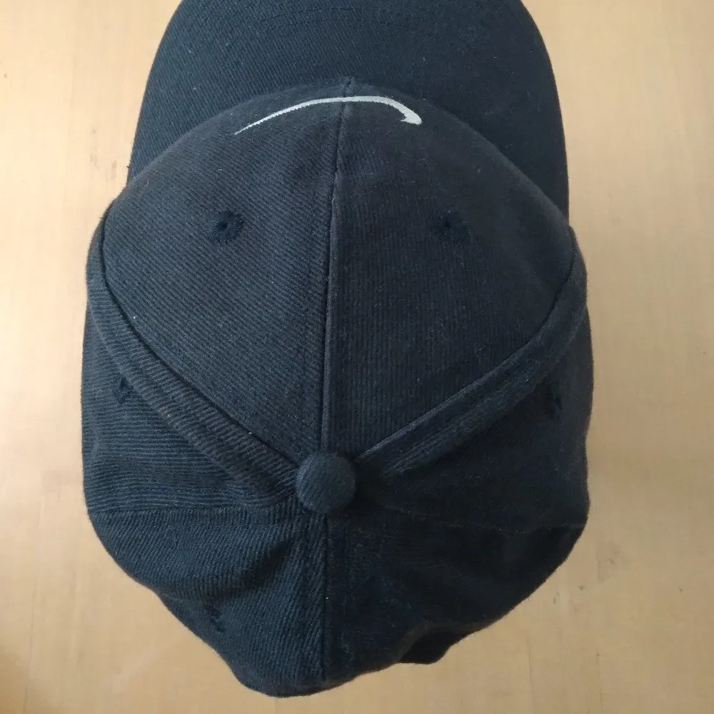 Vintage 90s Nike Swoosh Snap Back Hat Black